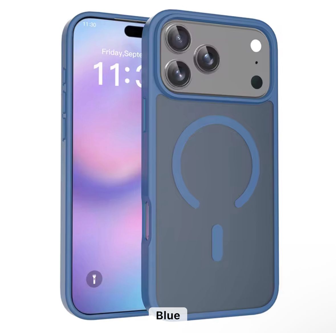iPhone 12 Pro Max/13 Pro Max Matte Translucent Magsafe Case (With Retail Box) | Blue