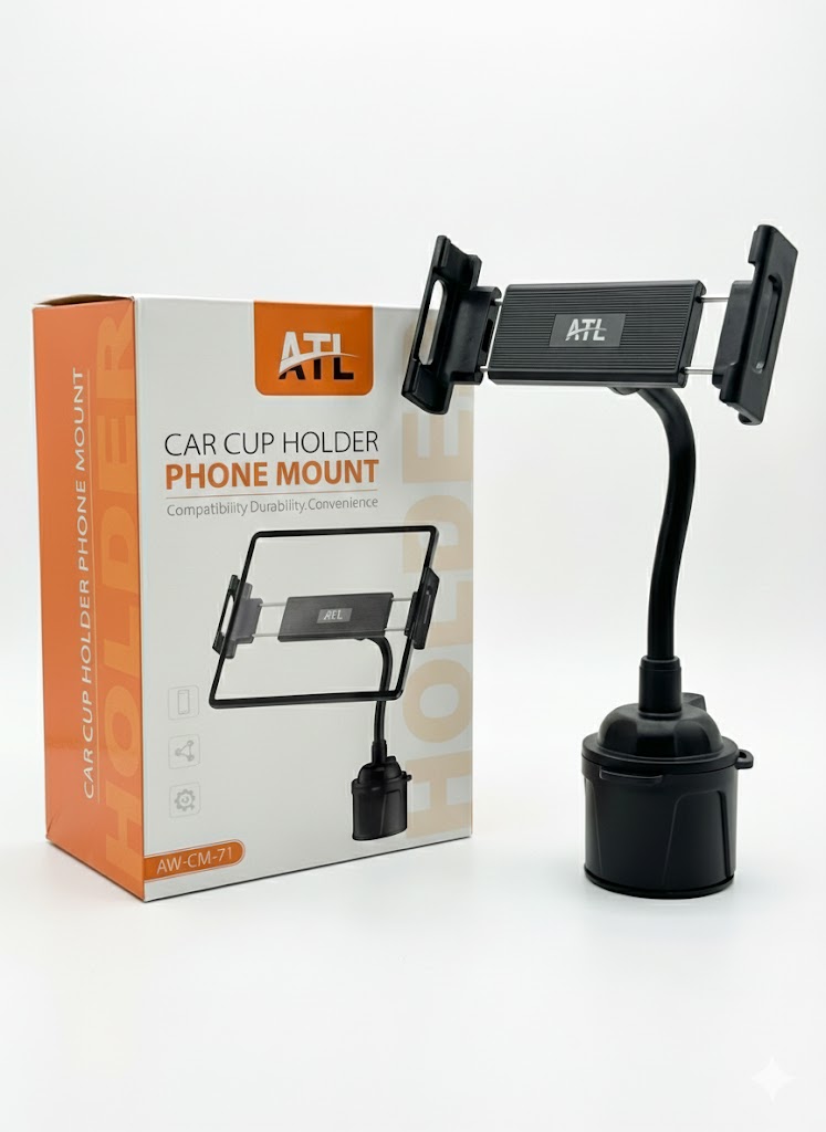 AW-CM-71 Car Cup Holder for Tablets With Atl Packaging