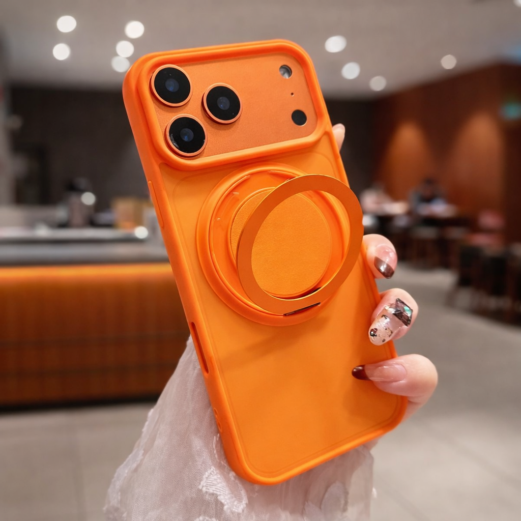 iPhone 17 Pro Max/18 Pro Max 360 Rotating Matte Magnetic Case | Orange
