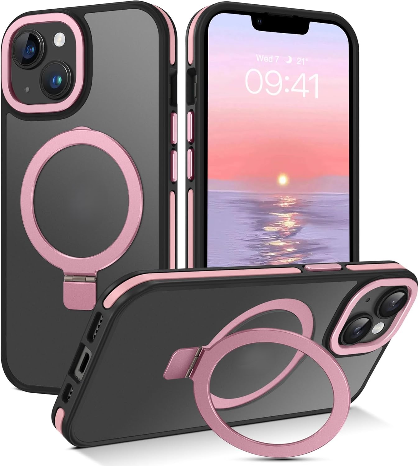 iPhone 15 Pro Max Aura Magnetic Kickstand Case (Premium Box Pack) | Pink