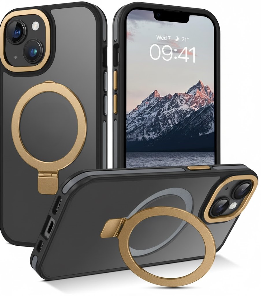 iPhone 14 Pro Max Aura Magnetic Kickstand Case (Premium Box Pack) | Gold