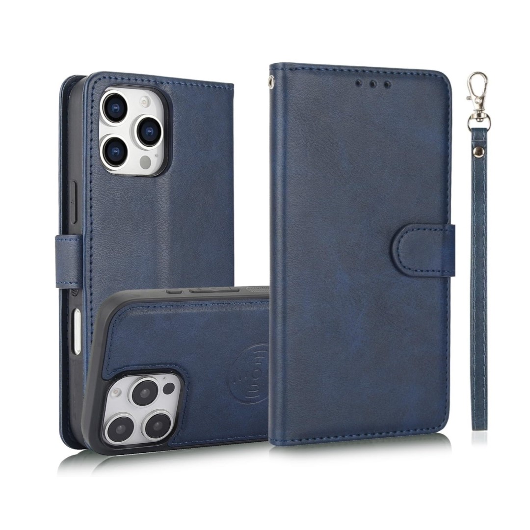 iPhone 16 Pro Max Split Magnetic Wallet Case (With Retail Box) | Blue