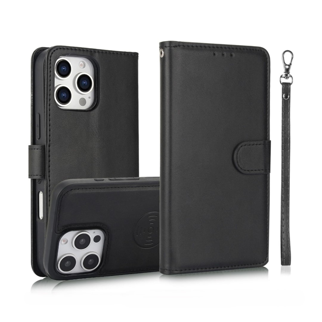 iPhone 16 Plus Split Magnetic Wallet Case (With Retail Box) | Black