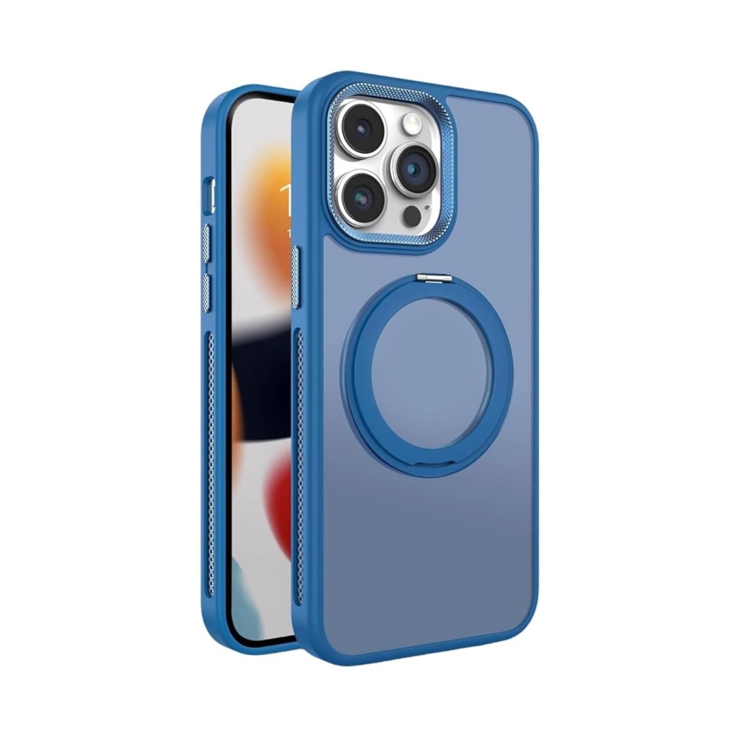 iPhone 16 Pro Max 360 Rotating Matte Magnetic Case | Blue