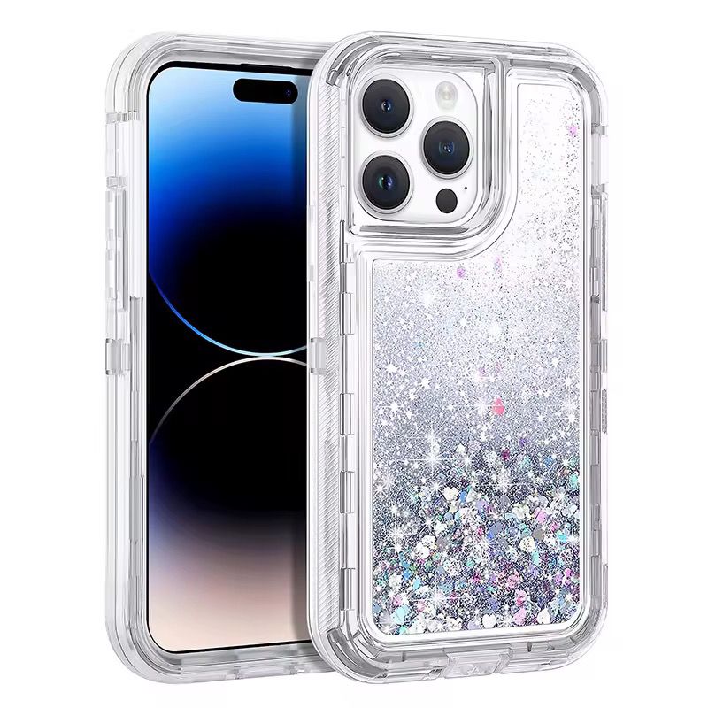 iPhone 13 Pro Floating Glitter Case (Polybag) | Silver