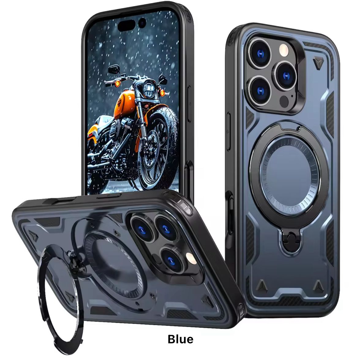 Moto G 5G 2024 Hard Sky Ring Kickstand Case (With Retail Box) | Blue