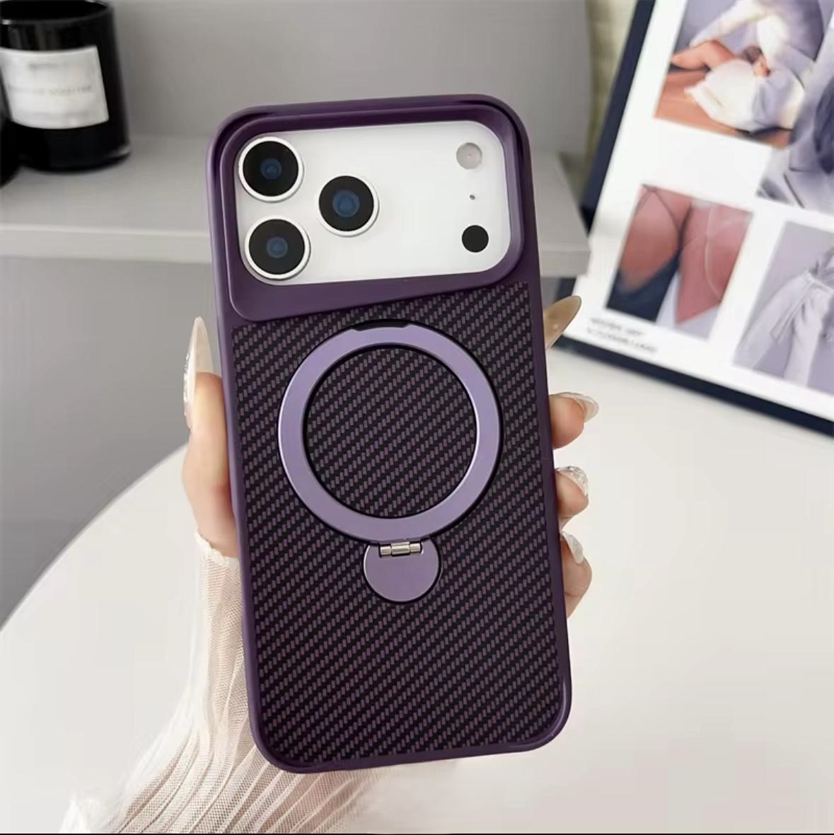 Samsung A36 5G  Carbon Fiber Kickstand Case (With Retail Box) | Purple