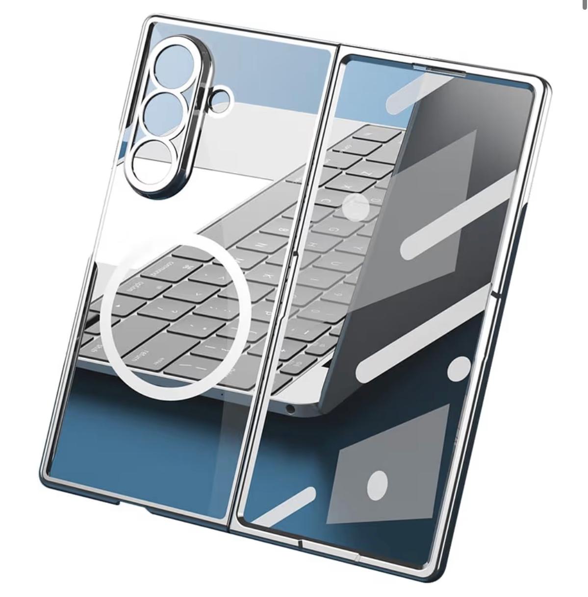 Samsung Z Fold 3 5G Electroplated Clear Magsafe Case Silver