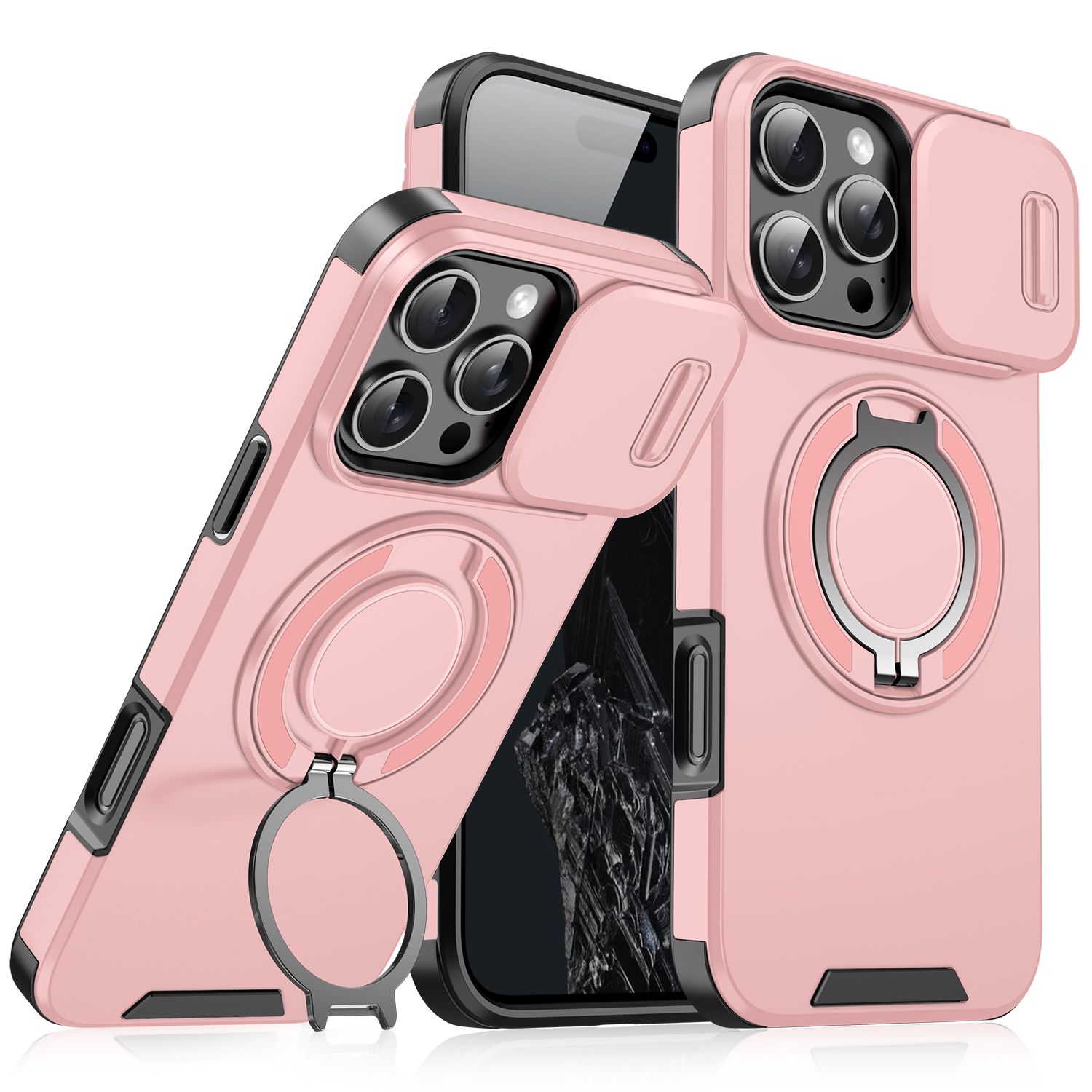 Samsung S25 FE / S26 FE Lingke Magnetic Case With Camera Sliding Window Cover | Pink