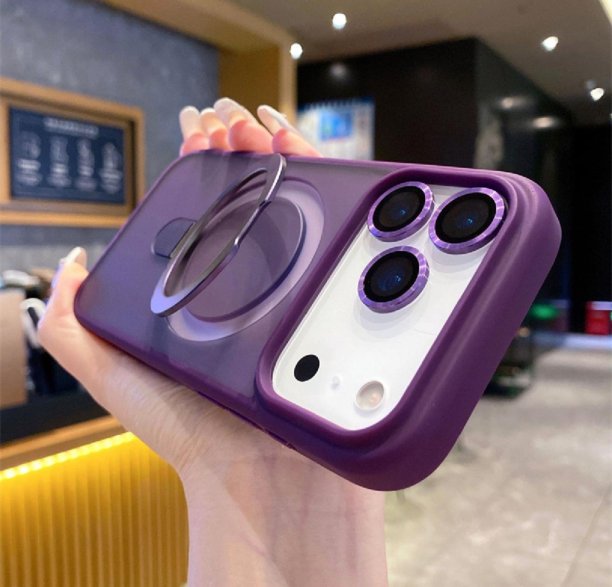 iPhone 13 Pro Max/12 Pro Max Matte Magnetic Case With Camera Lens Protector (With Retail Box) | Purple