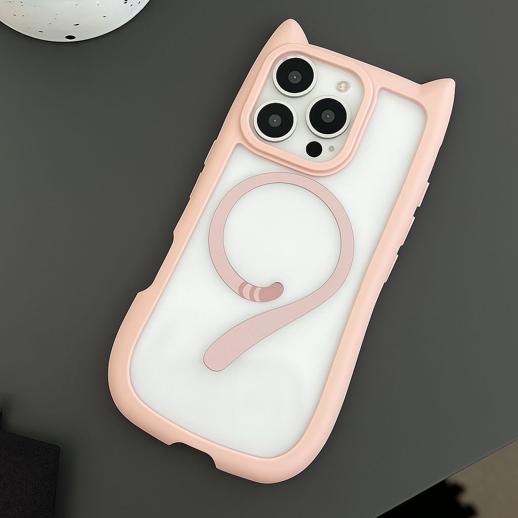 iPhone 15 Pro Max Cat'S Ear And Tail Magsafe Case | Pink