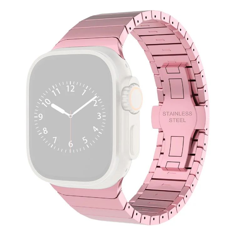 Apple Watch Size 42/42/44/45/49 | (Pink) Butterfly Buckle Metal Watch Band