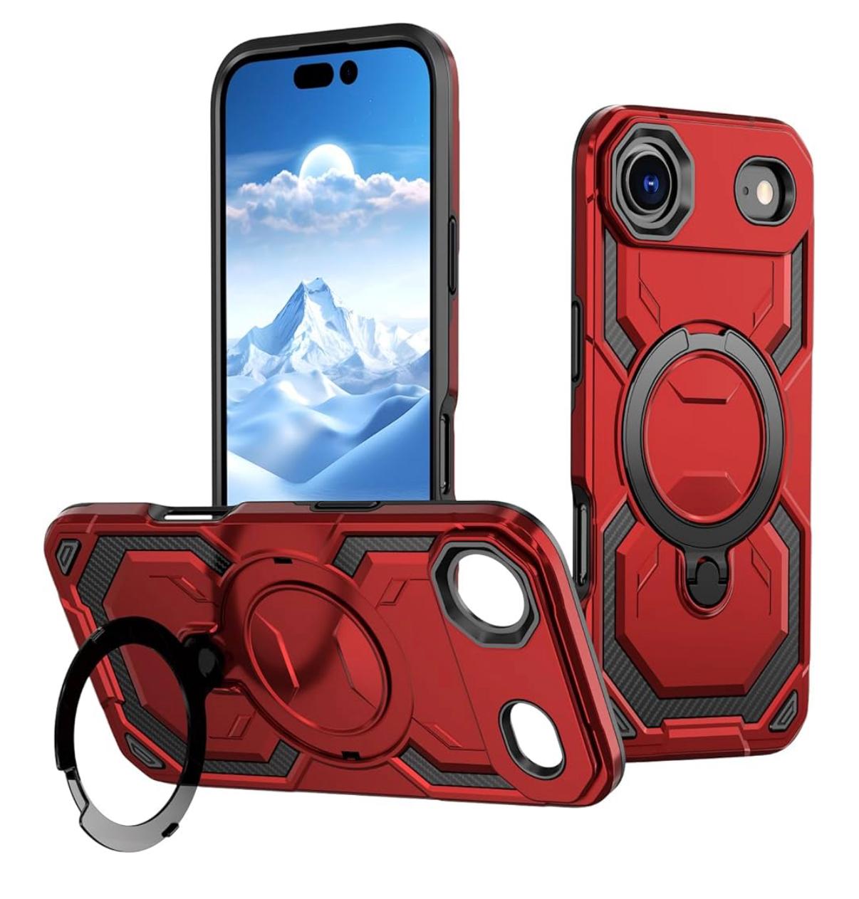 iPhone 17 Air Kezhanshi Soild Case With Kickstand (With Retail Box)  | Red