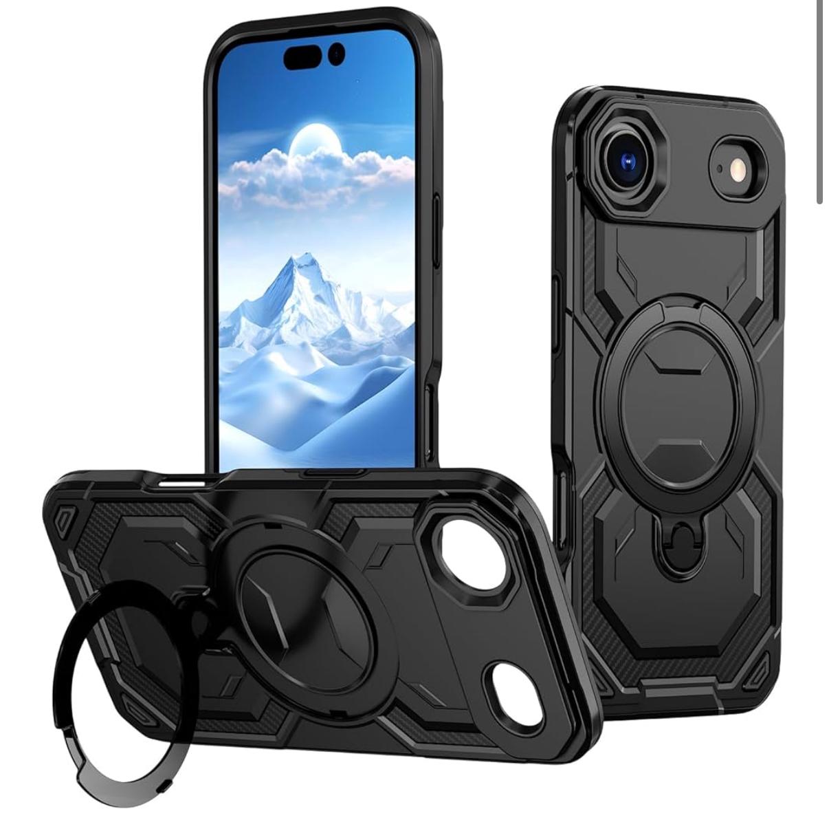 iPhone 17 Air Kezhanshi Soild Case With Kickstand (With Retail Box)  | Black