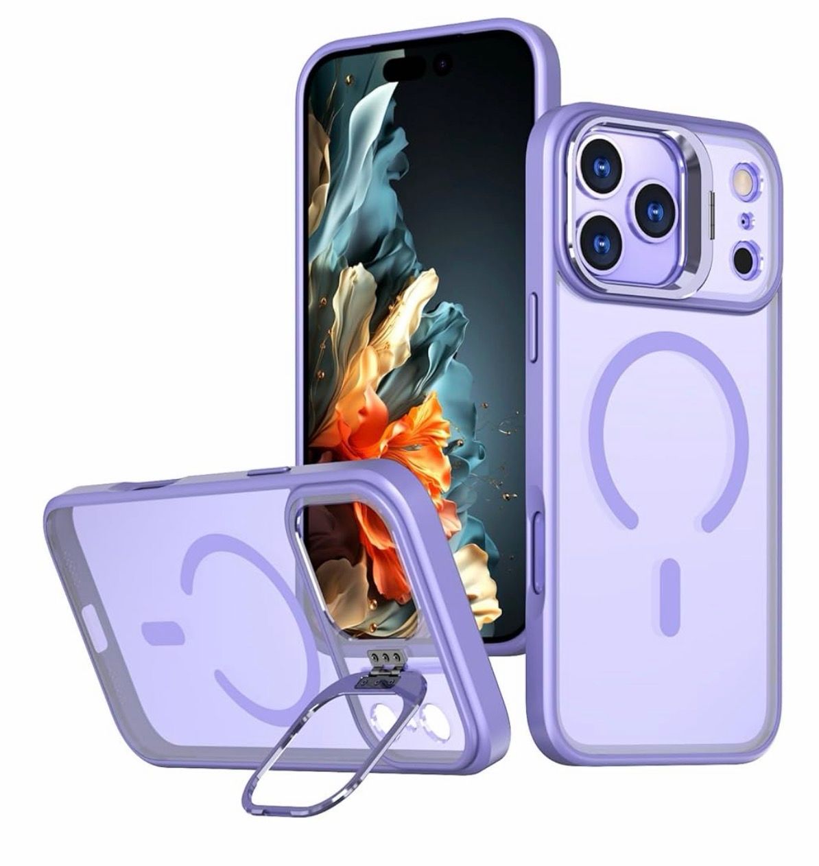 iPhone 17 Pro/18 Pro Matte Magnetic Case With Camera Kickstand | Light Purple