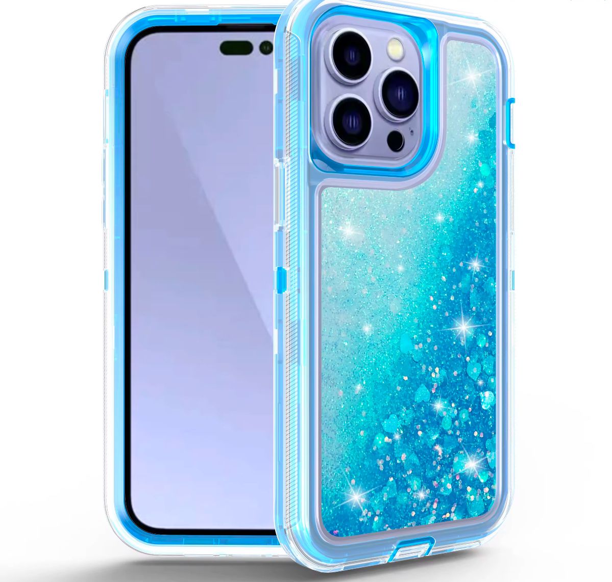 FLOATING GLITTER CASE FOR 7 PLUS/8 PLUS BLUE