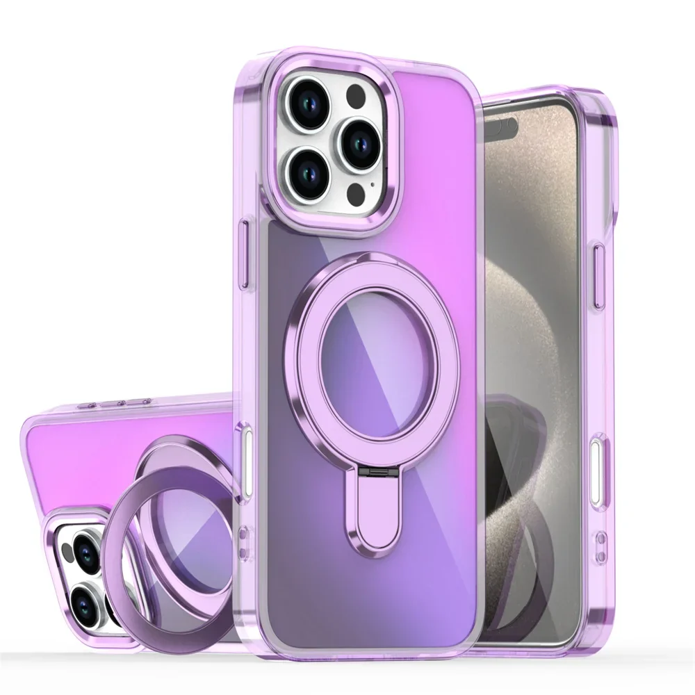 Samsung A16 5G Shiny Chrome Magnetic Case With Kickstand | Purple