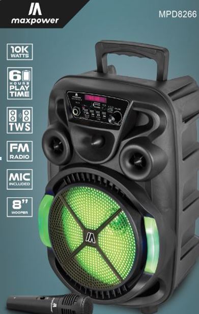 MAX POWER MPD8266 ENCORE 8 BLUETOOTH SPEAKER