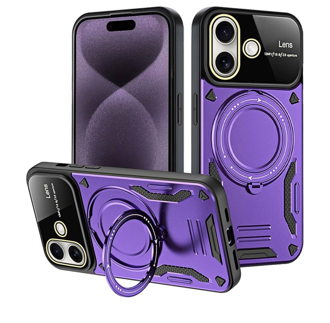 iPhone 15 Pro Window Magsafe Stand Case With Retail Pack Purple