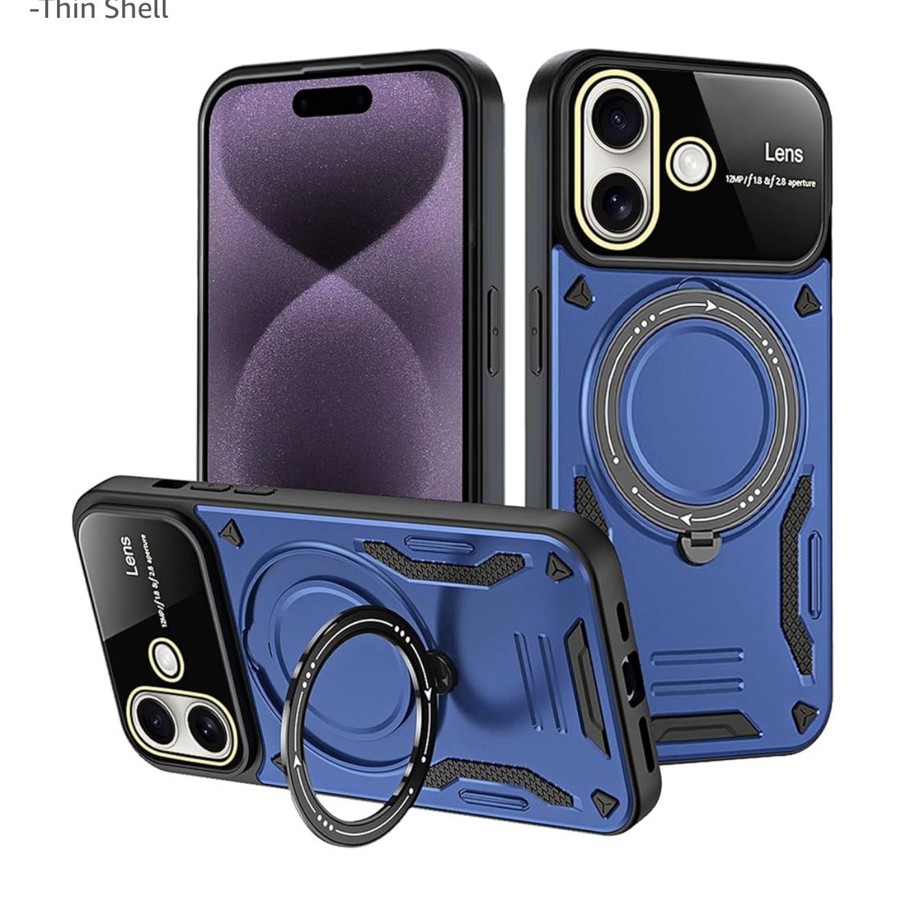 iPhone 15 Pro Max Window Magsafe Stand Case With Retail Pack Navy Blue