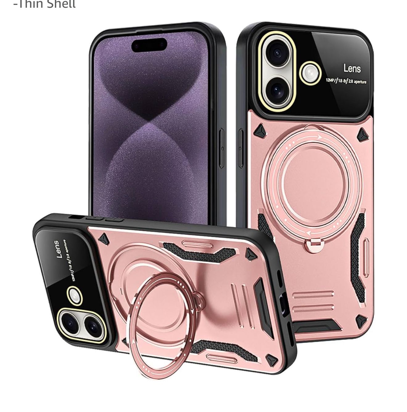iPhone 13/14/15 Window Magsafe Stand Case With Retail Pack Rose Gold