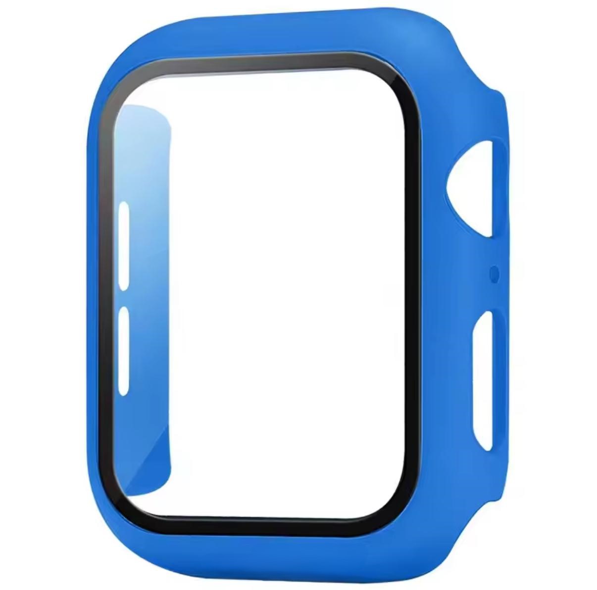 Apple Watch Size 42MM (Series-10) | (Light Blue) Hard Case With Tempered Glass