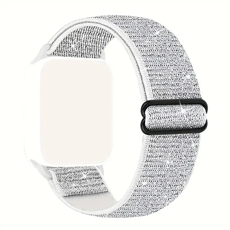 Apple Watch Size 38/40/41 (Silver-White) Glitter Nylon Watch Band