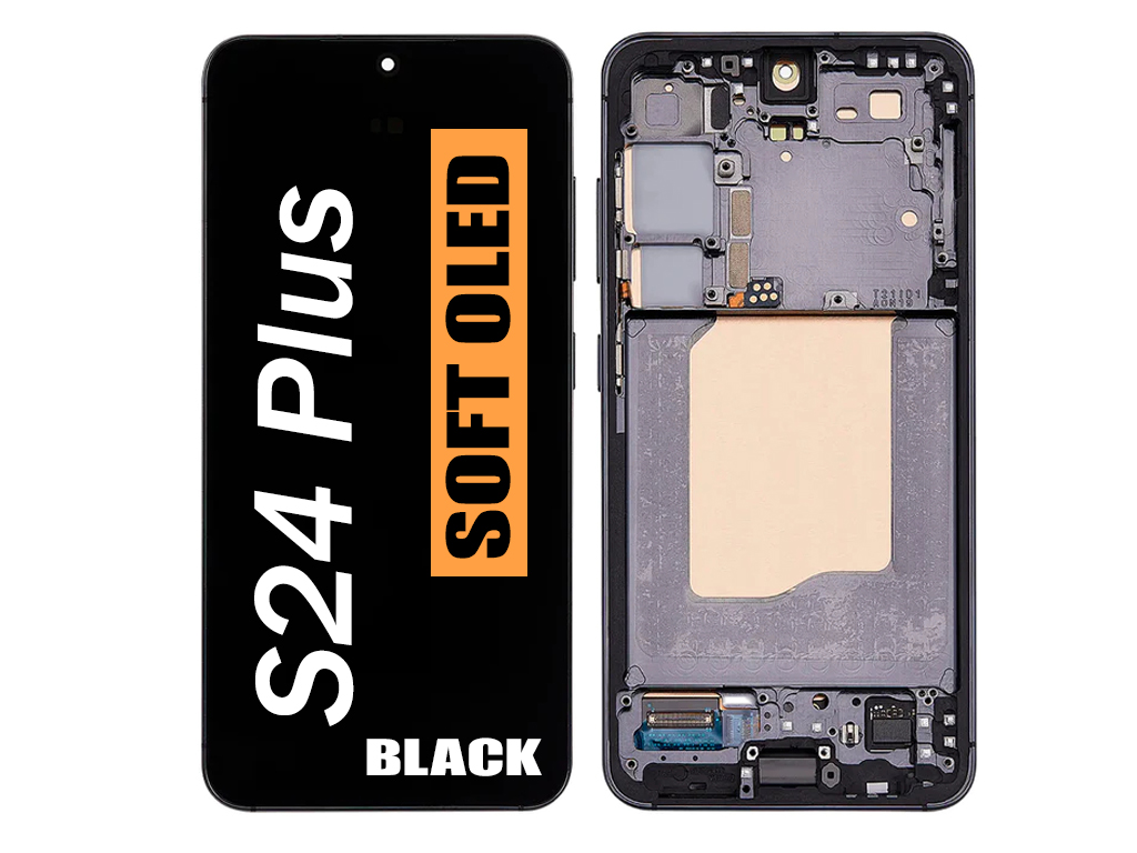 SAMSUNG S24 PLUS 5G (S926) (SOFT OLED ASSEMBLY WITH FRAME) (BLACK)