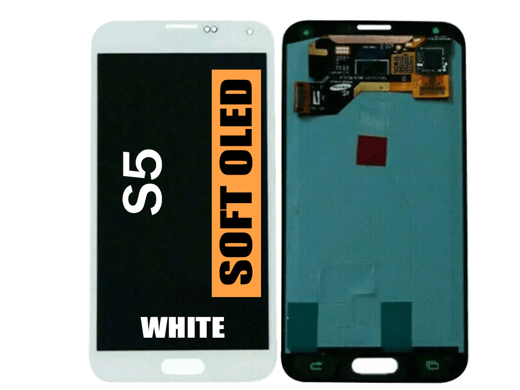 SAMSUNG S5 (G900) (SOFT OLED ASSEMBLY WITHOUT FRAME) (WHITE)
