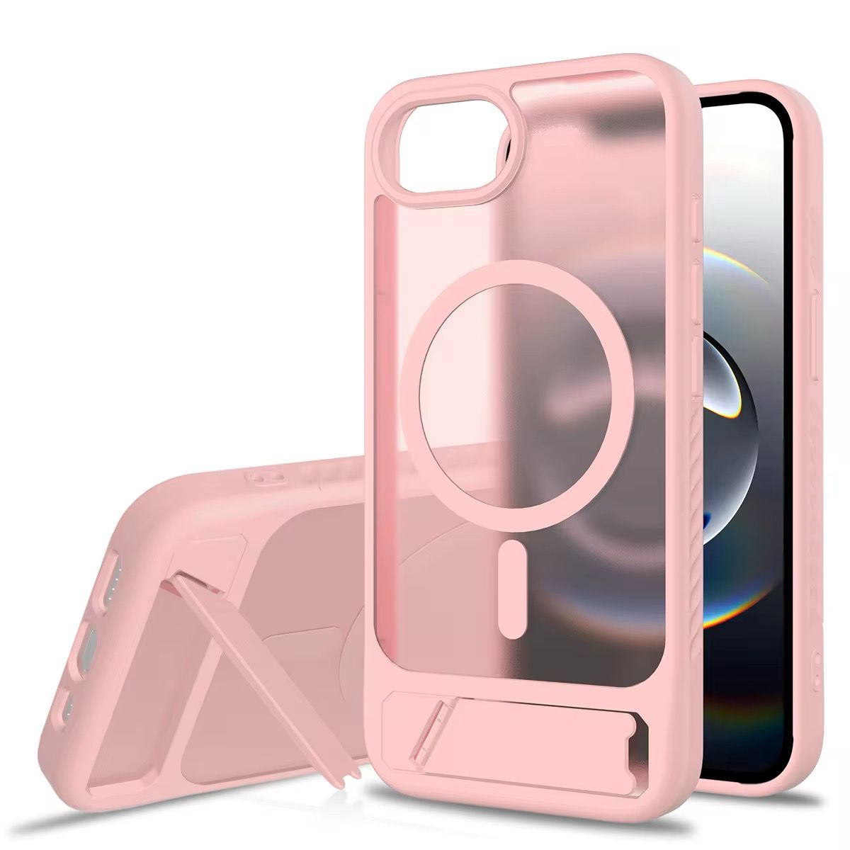 iPhone 13/14/15 X1 Bongdun Magnetic Case With Kickstand | Pink