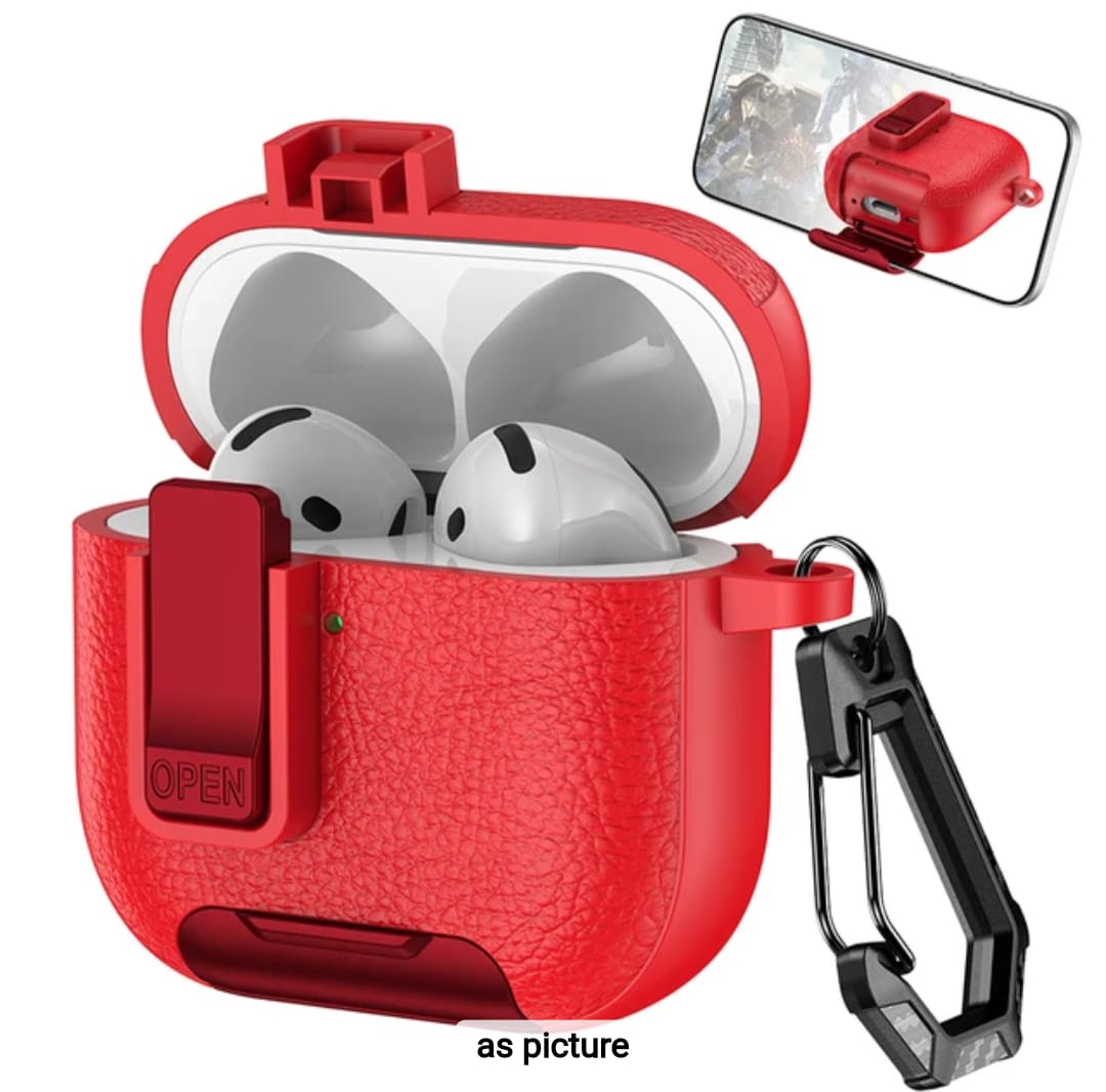 AirPods Pro/Pro 2nd Gen Leather Bracket Case For Red