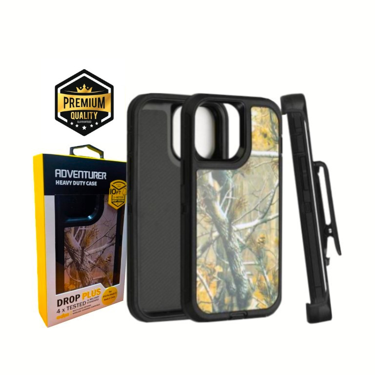 iPhone 14 Plus Camo Adventurer Heavy Duty Case With Clip With Retail Box Pack Black Branch