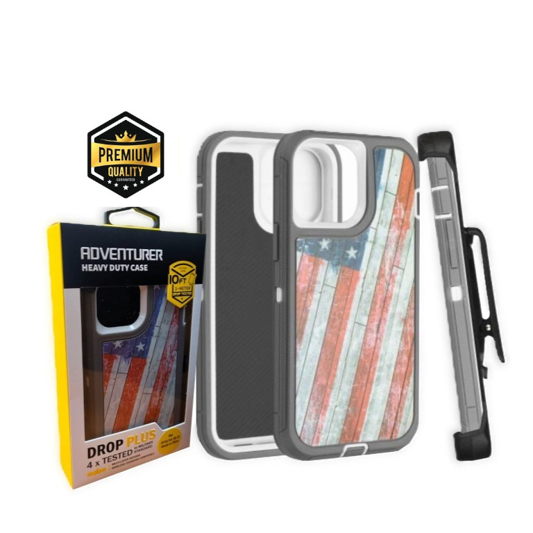 iPhone 15 Pro Flag Adventurer Heavy Duty Case With Clip With Retail Box Pack  