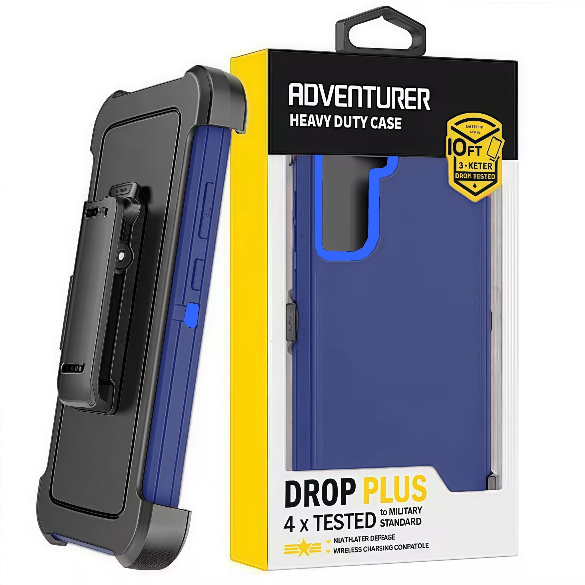 Samsung S23 Plus Adventurer Heavy Duty Case With Clip With Retail Box Pack Dark Blue