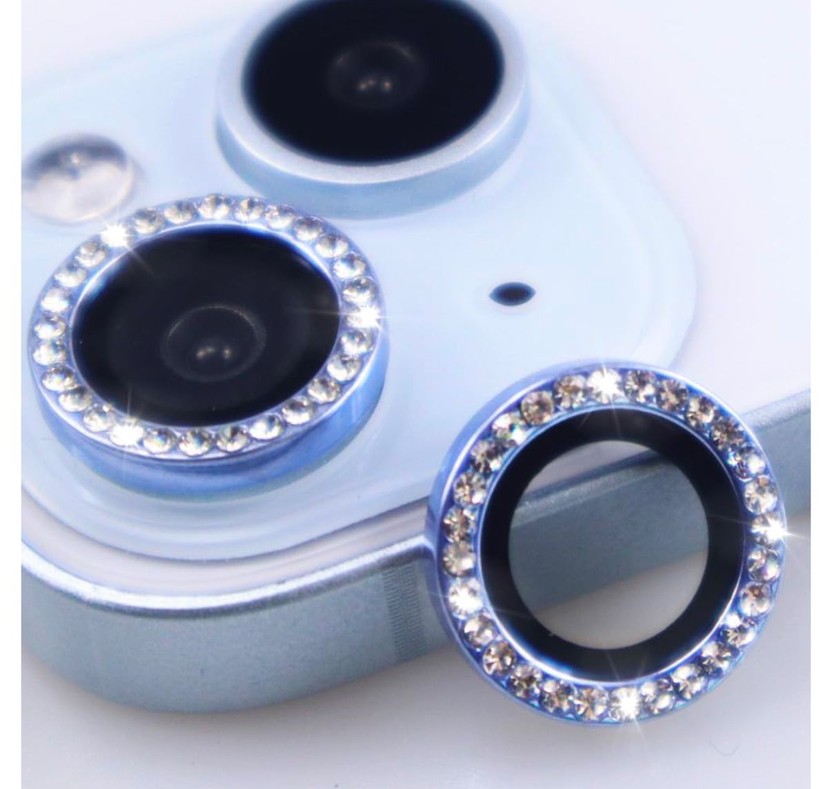 iPhone 15/15 Plus Gear Diamond Camera Lens Light Blue