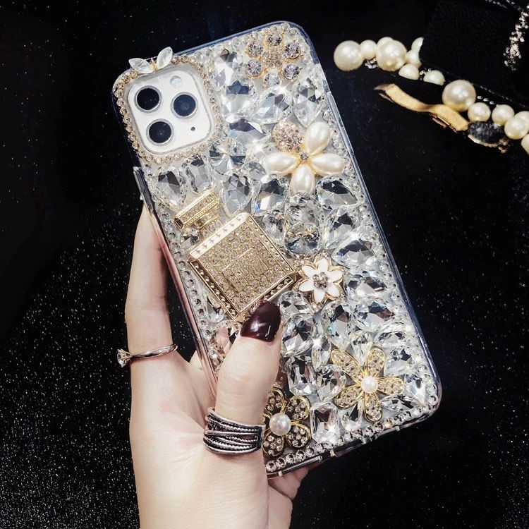 iPhone 13/14/15 N-Crystal Diamond Case Silver