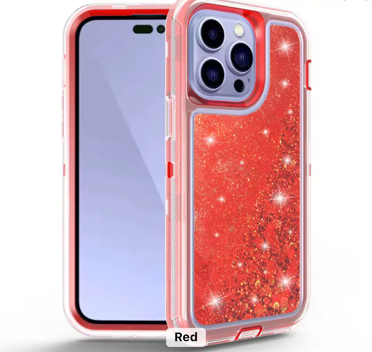 iPhone 13 Pro Max/12 Pro Max Floating Gilter Case Red