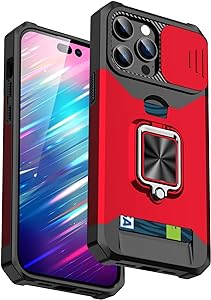 Samsung A16 5G Ring Card Invisble Plus Magnetic Window Case - Red