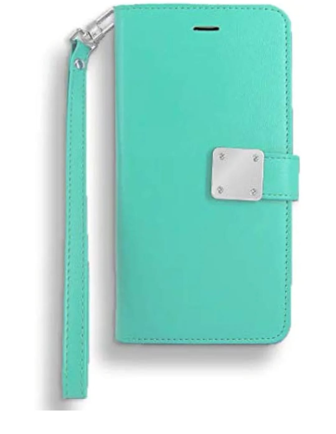 iPhone XR Flip Wallet Case With Hanging Rope (Teal)