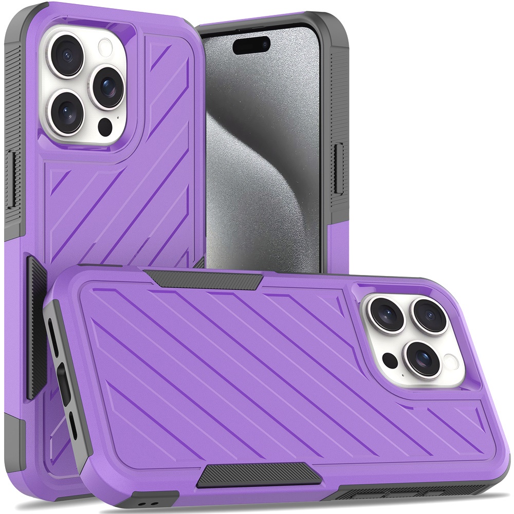 For Motorola Moto G 5G 2024 Noble lined shockproof dual layer hybrid - Dark Purple/Black 