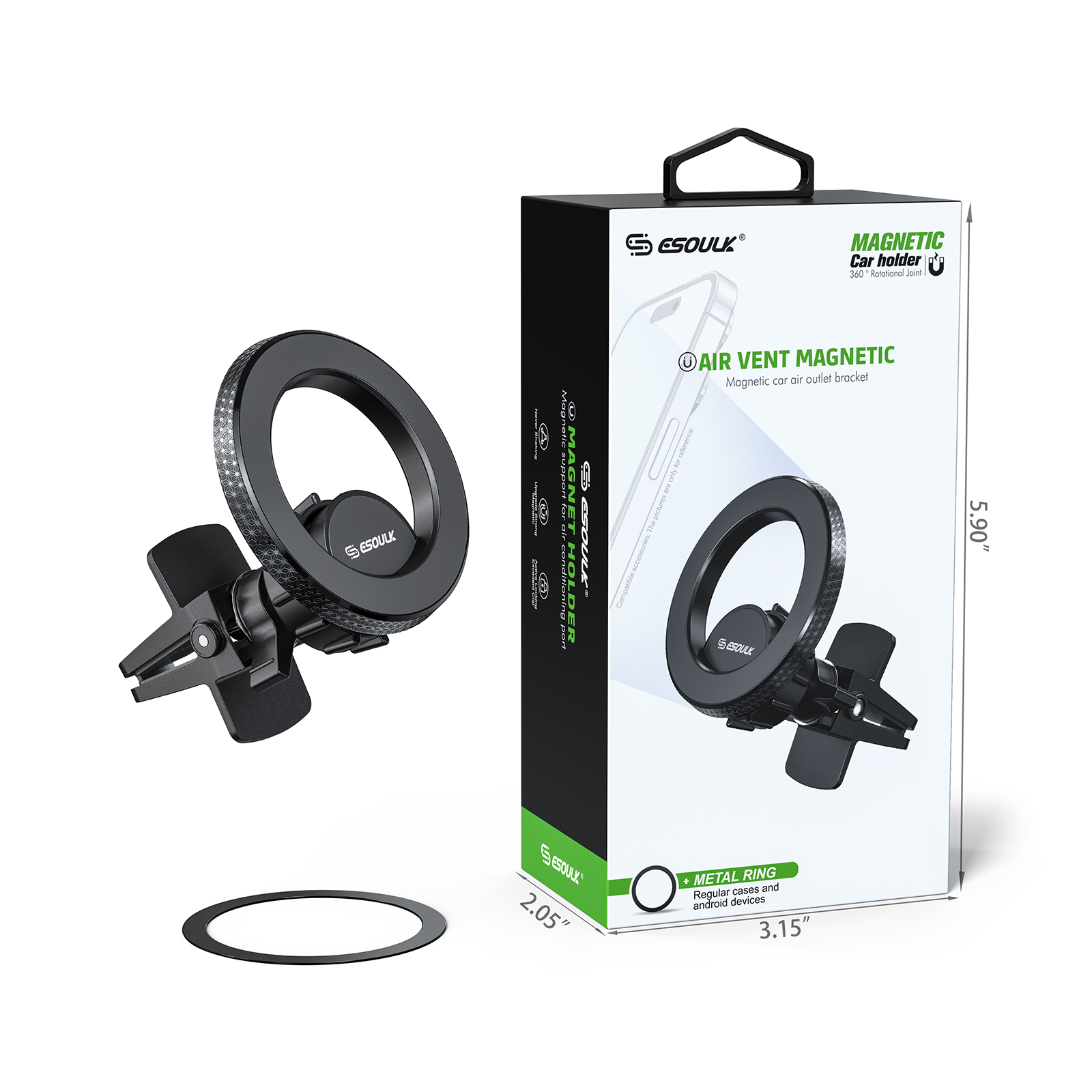 (EK-3007BK) Air Vent Magnetic Car Holder
