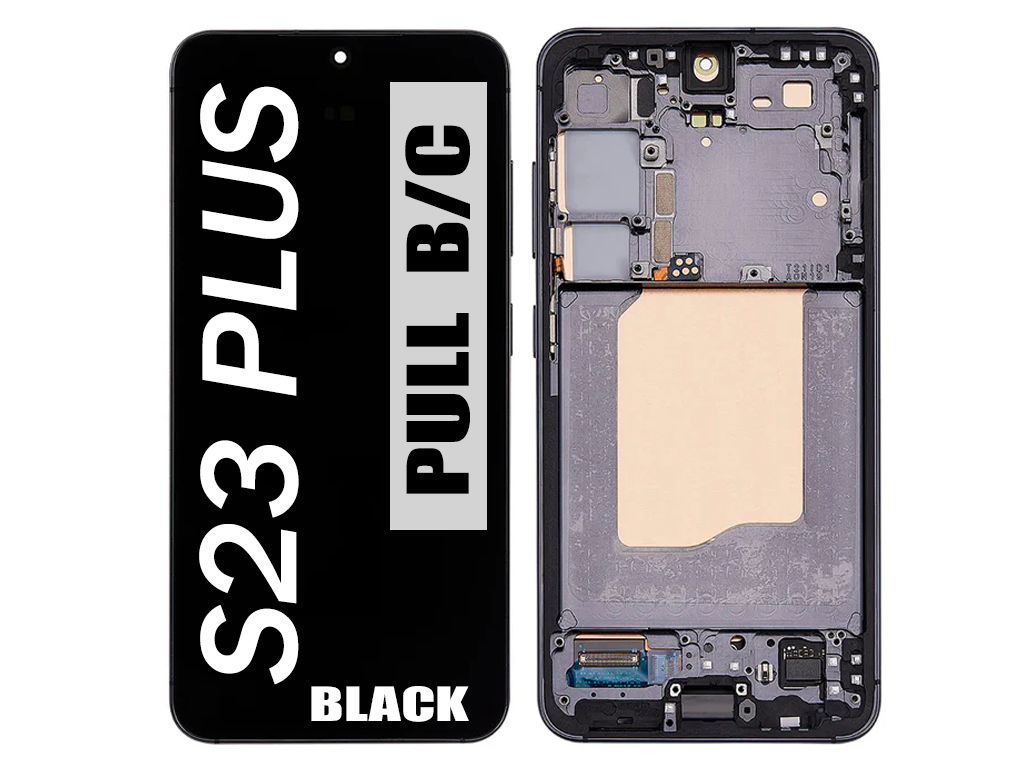 SAMSUNG S23 PLUS 5G (S918) (OEM PULL GRADE B/C OLED ASSEMBLY WITH FRAME) (BLACK)