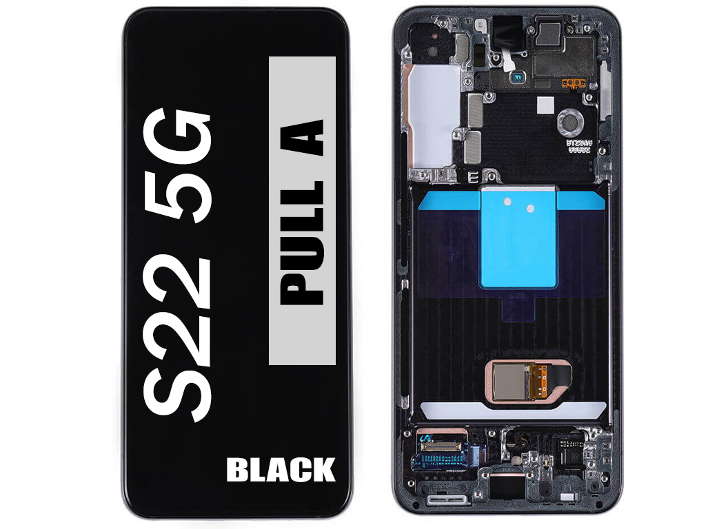 SAMSUNG S22 5G (S901) (PULL GRADE A OLED ASSEMBLY WITH FRAME) (BLACK)