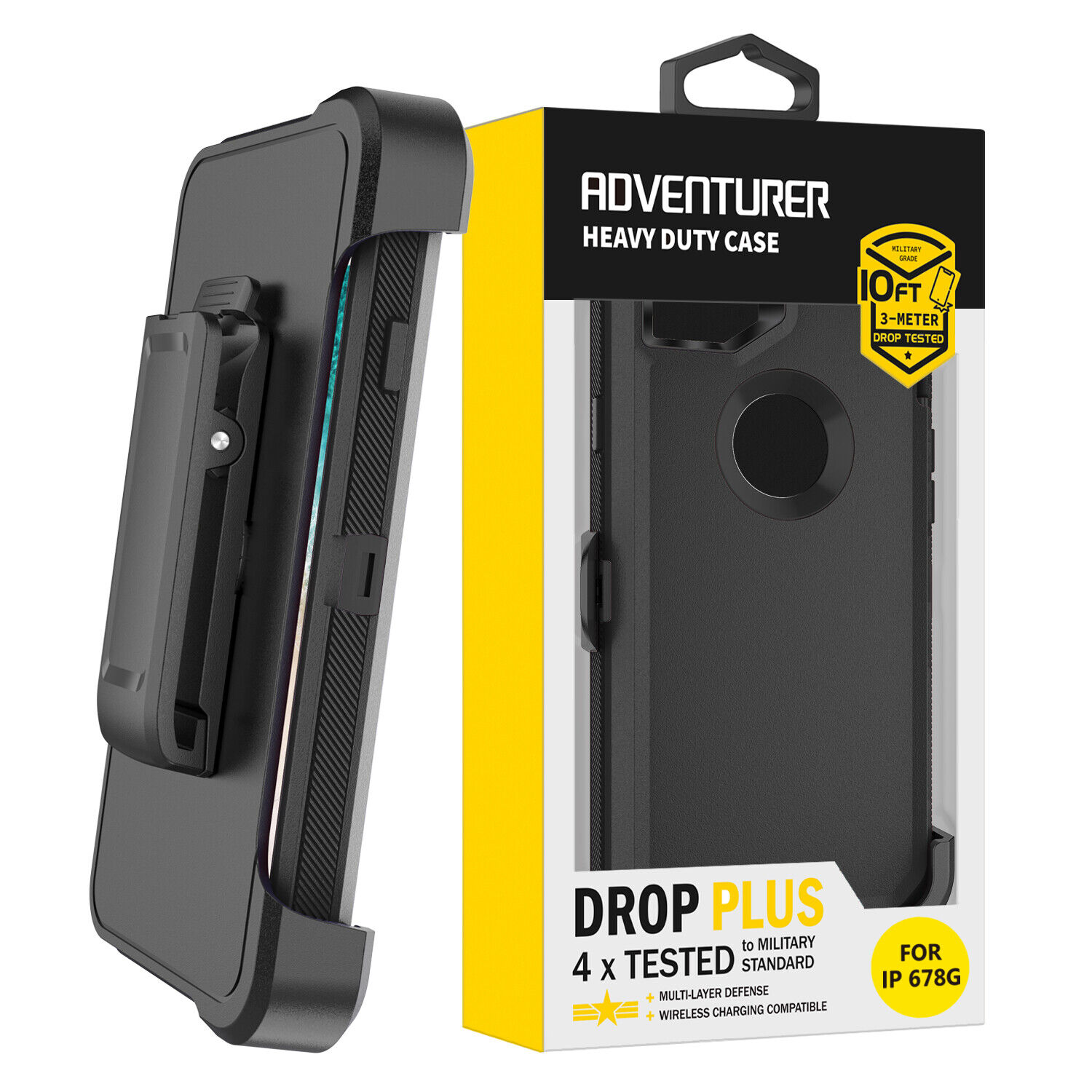 iPhone 7/8/SE Adventurer Heavy Duty Case With Clip With Retail Box Pack Black
