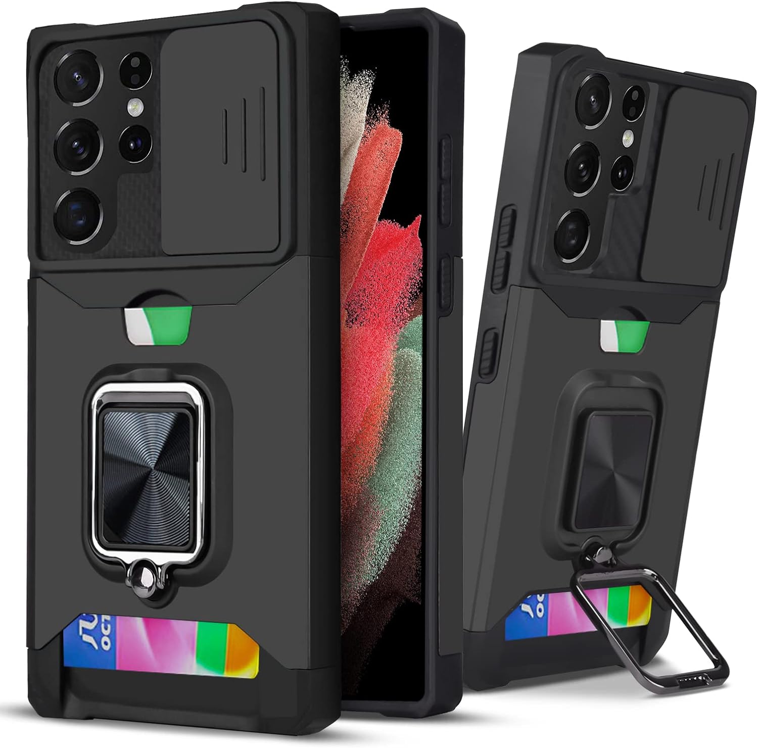 iPhone 14 Pro Max Ring Card Invisible Push Window Black