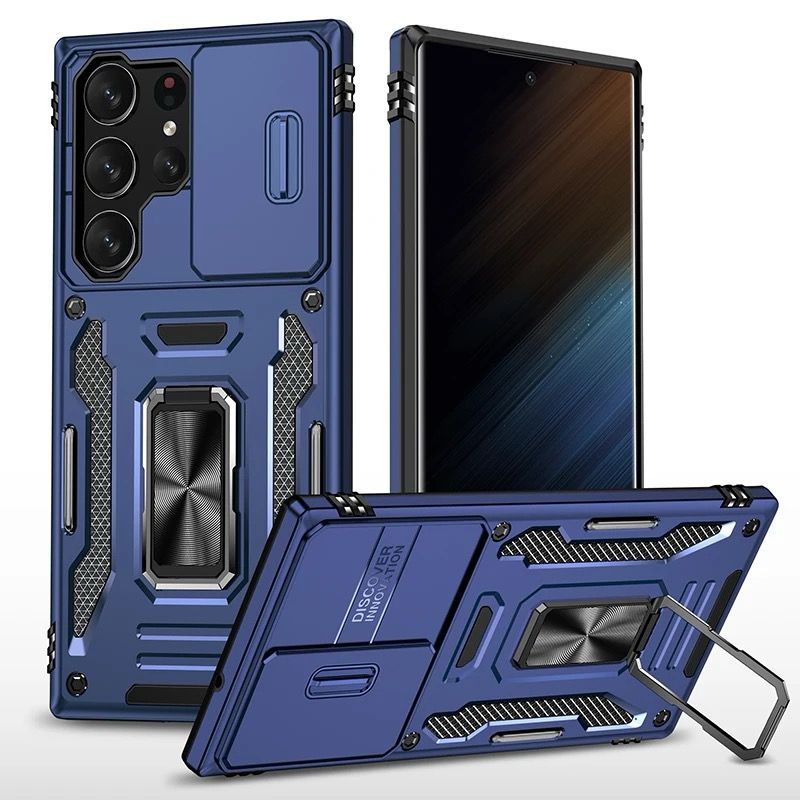 iPhone 7 Plus/8 Plus Kejiang Case With Camera Cover & Metal Ring Blue