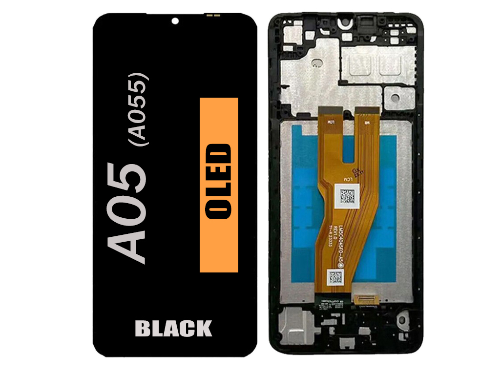 SAMSUNG A05 LCD WITH FRAME SOFT OLED BLACK (A055 / 2023)
