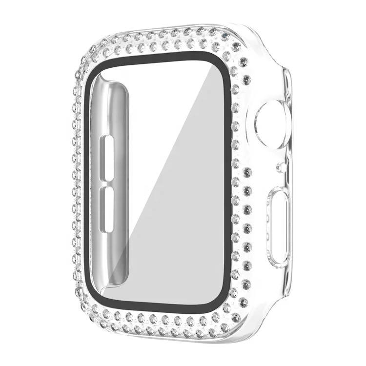Apple Watch Size 38MM | (Clear) Double Row Diamond Case With Tempered Glass
