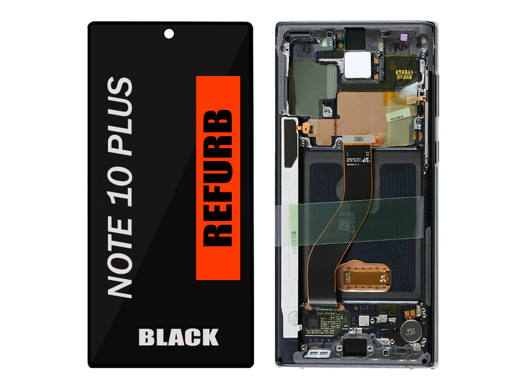 SAMSUNG NOTE 10 PLUS LCD REFURBISHED WITH FRAME BLACK