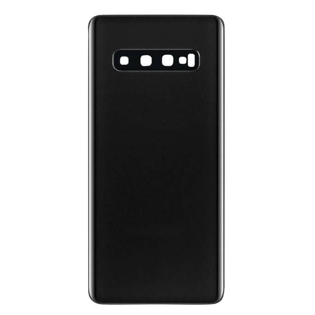 Samsung S10 Plus - Back Door With Camera Lens (No Logo) | Black (Premium Quality)